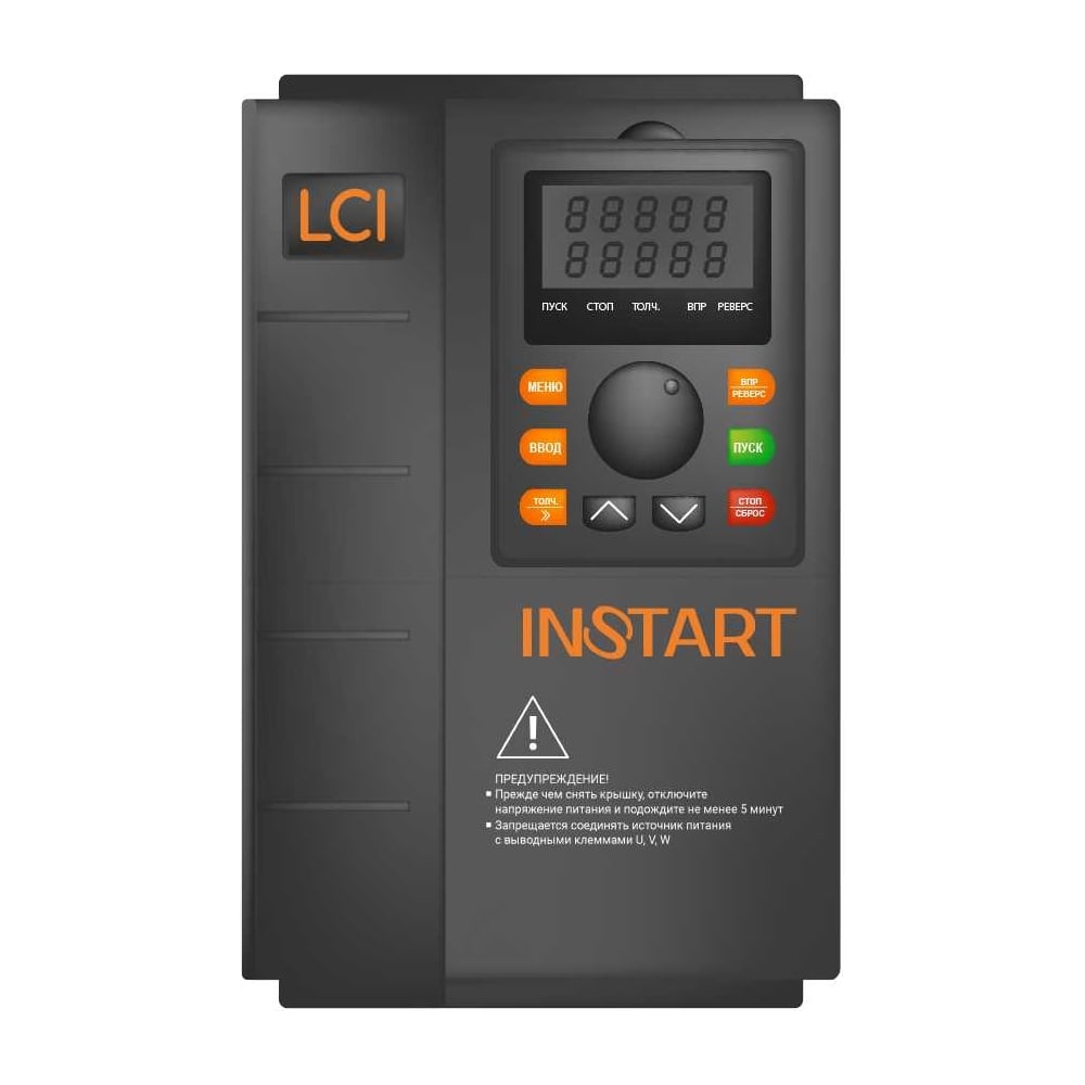 Изображение товара Преобразователь частоты INSTART lci-g22/p30-4b+lci-fm 22квт/30квт, 46а/58а, 3ф, 380в, 50гц/60гц, ip20, с панелью управления 000 91434