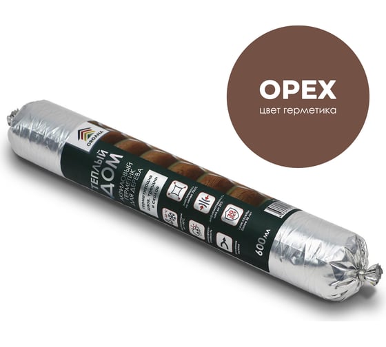 Изображение товара Герметик Organa Теплый Шов Log Sealant, туба 600 мл, цвет орех 108527
