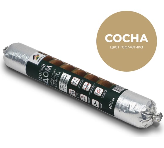 Изображение товара Герметик Organa Теплый Шов Log Sealant, туба 600 мл, цвет сосна 108524