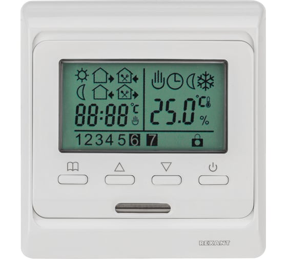Изображение товара Программируемый терморегулятор с дисплеем REXANT R51XT 51-0532