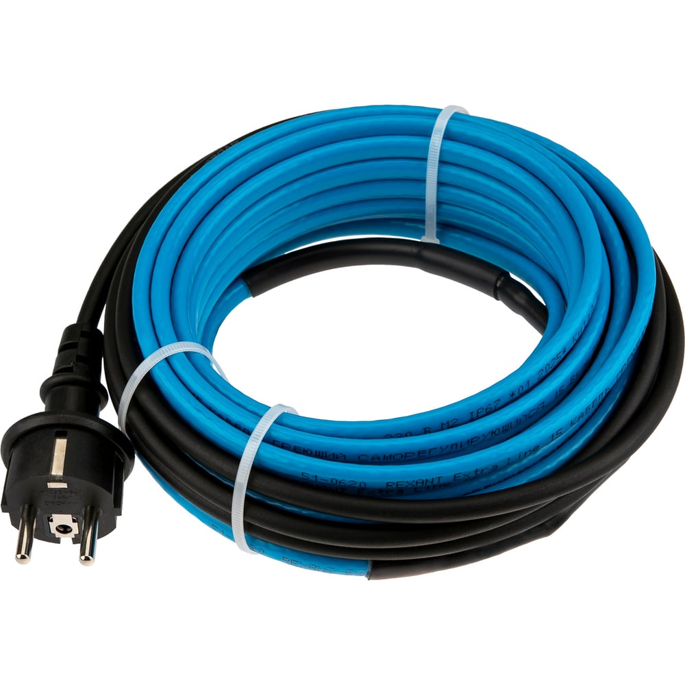 Изображение товара Саморегулирующийся кабель REXANT 15MSR-PB для обогрева труб 10м 150Вт