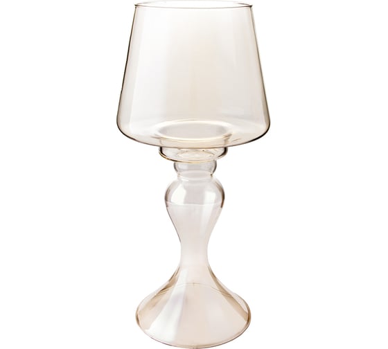 Изображение товара Декоративный подсвечник из цветного стекла Вещицы 138х138х310, шампань CSA-20