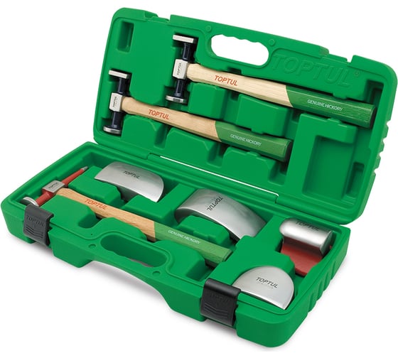 Изображение товара Набор молотков и наковален для кузовных работ TOPTUL 7 предметов GAAI0702