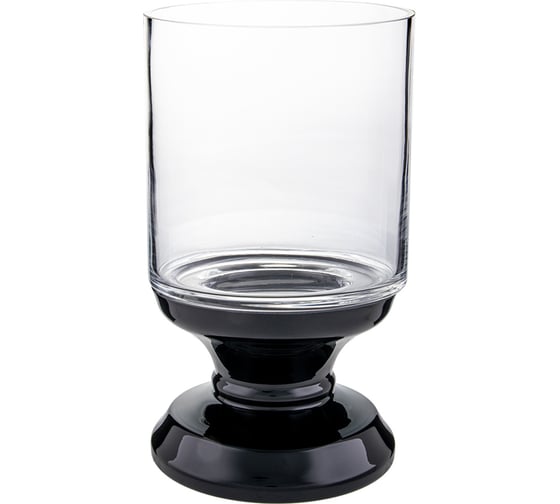 Изображение товара Декоративный подсвечник из цветного стекла Вещицы 150х150х255, бело-черный CSA-24