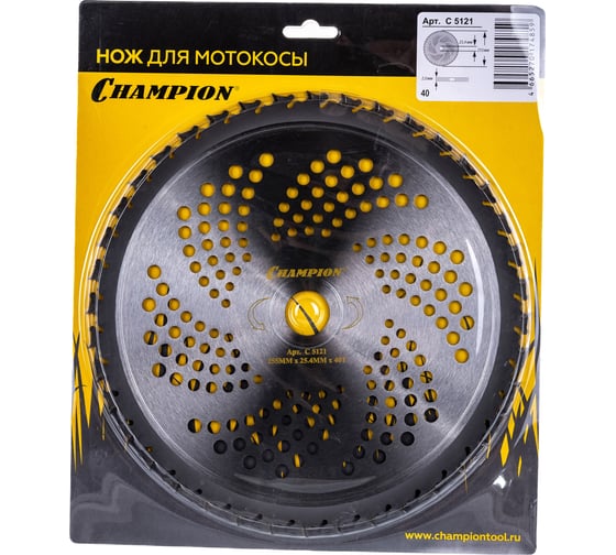 Изображение товара Нож с зубцами из твердого сплава Anti-kick (255х25.4 мм) Champion C5121