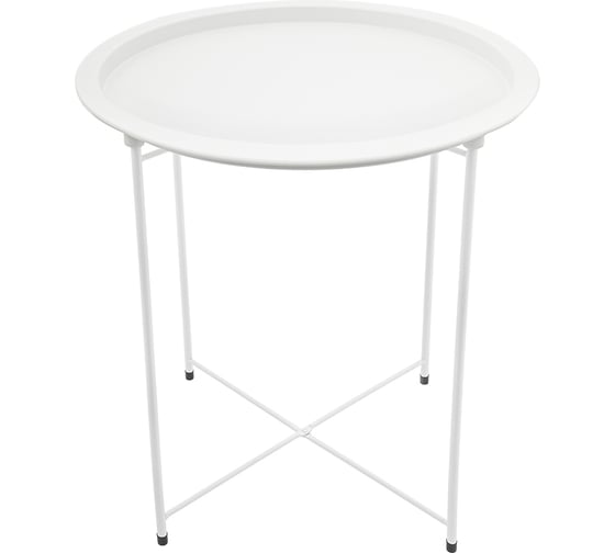 Изображение товара Складной металлический столик Вещицы 470х470х500, белый Org-11