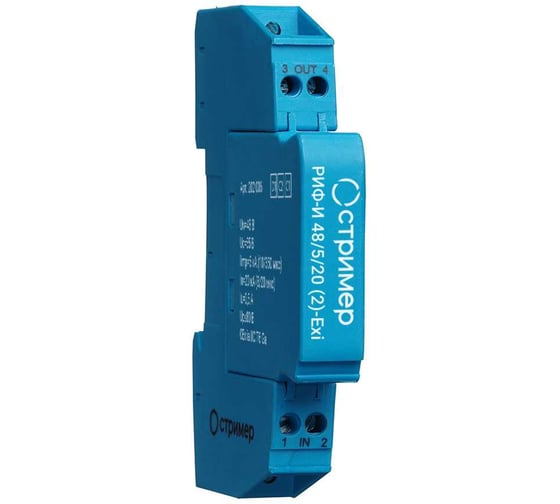 Изображение товара Устройство защиты от импульсных перенапряжений Стример для информационных систем во взрывозащищенном исполнении РИФ-И 24/5/20 (2)-Exi 202005