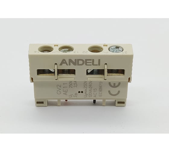 Изображение товара Дополнительный поперечный контакт ANDELI gv2-ae11 1но+1нз ADL06-648