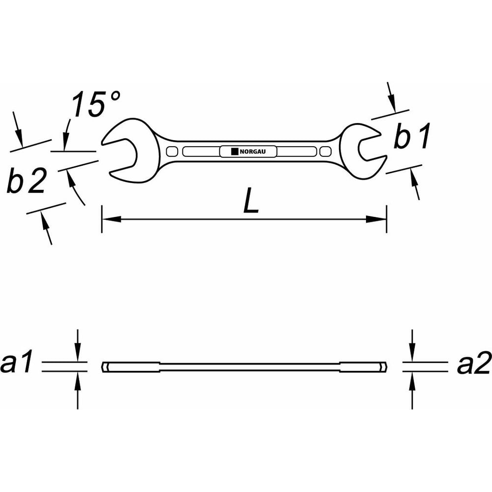 Рожковый двусторонний ключ NORGAU шабер двусторонний лопатка прямая вогнутая 13 см на блистере серебристый