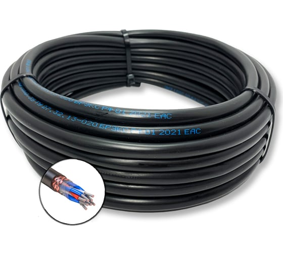 Изображение товара Кабель монтажный ПРОВОДНИК экранированный мкэшвнг(a)-ls 7x2х0.75 мм2, 10м OZ111658L10