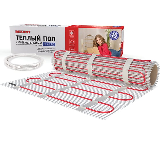 Изображение товара Нагревательный мат REXANT Classic RNX-14,0-2100 двухжильный с экраном 51-0526-2