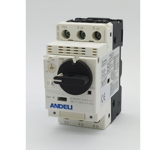 Изображение товара Пускатель ANDELI gv2-p04 0.4а~0.63a с поворотной ручкой ADL06-618