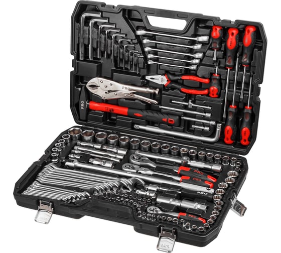 Изображение товара Набор инструментов STARTUL PRO Stuttgart 1/4", 3/8", 1/2" 6 граней, 142 предмета PRO-142S