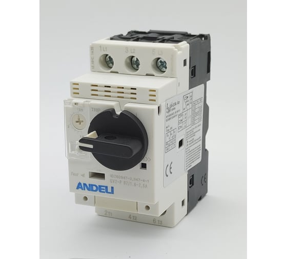 Изображение товара Пускатель ANDELI gv2-p07 1.6a~2.5a с поворотной ручкой ADL06-621