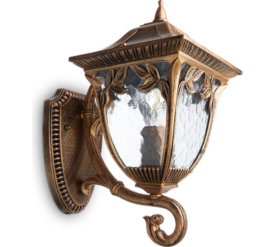 Изображение товара Садово-парковый светильник, четырехгранный на стену вверх 60W E27 230V, черное золото Feron PL4071 11483