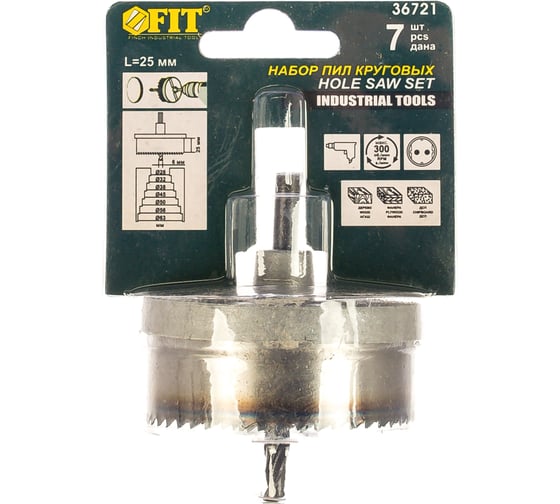 Изображение товара Коронка пильная по дереву (26-63 мм; 25 мм) FIT 36721