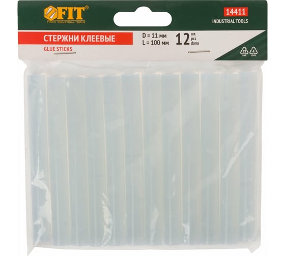 Изображение товара Стержни клеевые (11х100 мм) 12 шт. FIT 14411