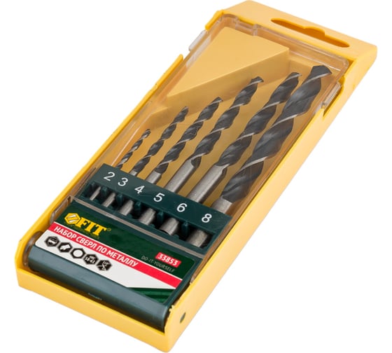 Изображение товара Набор сверл по металлу (2-8 мм; 6 шт.) FIT 33853