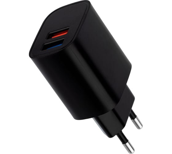 Изображение товара Сетевое зарядное устройство REXANT 2 x usb, 5v, 2.4 a, черное 16-0283