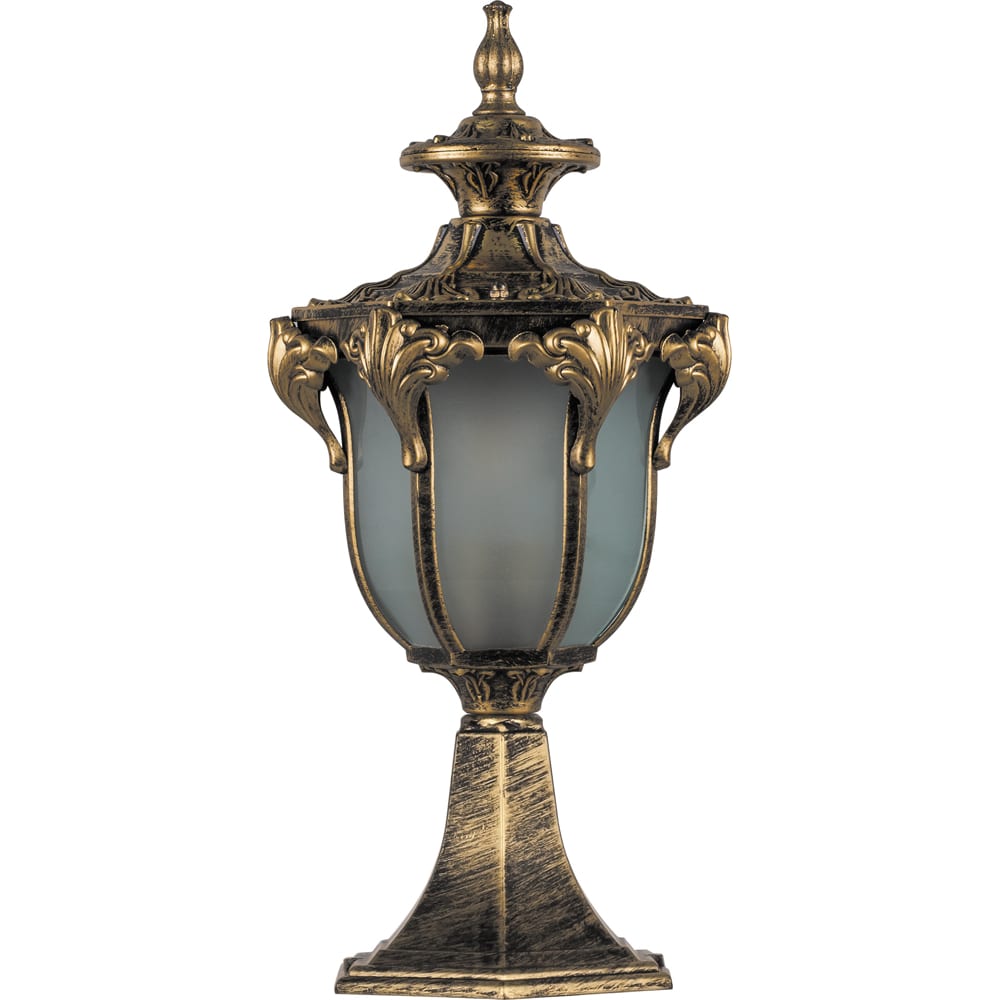 Купить Садово-парковый светильник, шестигранный на постамент 60w 230v e27, черное золото feron pl4043 11423