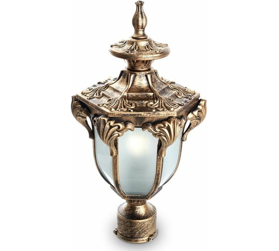 Изображение товара Садово-парковый светильник, шестигранный на столб 60W 230V E27, черное золото Feron PL4045 11425