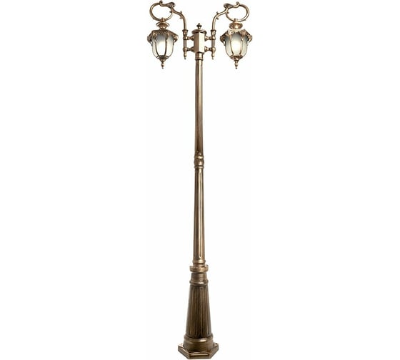 Изображение товара Садово-парковый светильник FERON PL4048 столб шестигранный 2х60W 230V E27, черное золото 11428