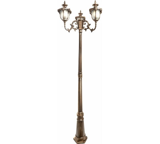 Изображение товара Садово-парковый светильник FERON PL4049 столб шестигранный 3*60W 230V E27, черное золото 11429