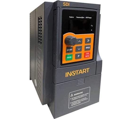Изображение товара Преобразователь частоты INSTART sdi-g0.4-2b 0.4квт, 2.1а, 1ф, 220в, 50гц/60гц, ip20, с панелью управления 000 30100