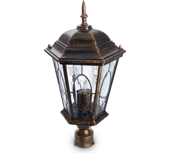 Изображение товара Садово-парковый светильник, шестигранный на столб 60W E27 230V, черное золото FERON PL152 11321
