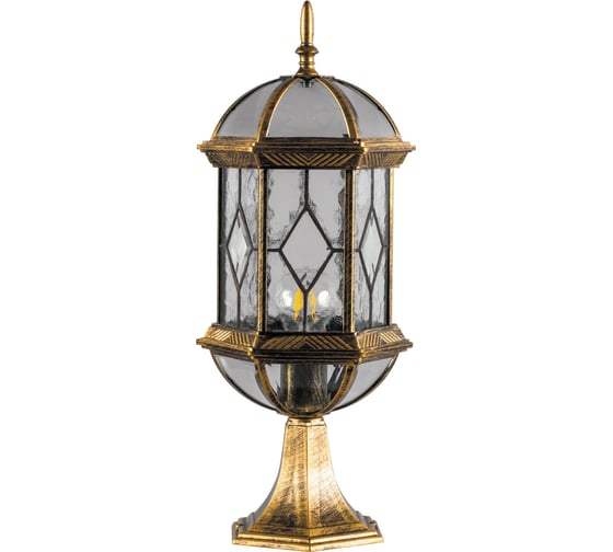 Изображение товара Садово-парковый светильник, шестигранный на постамент 60W E27 230V, черное золото Feron PL171 11339