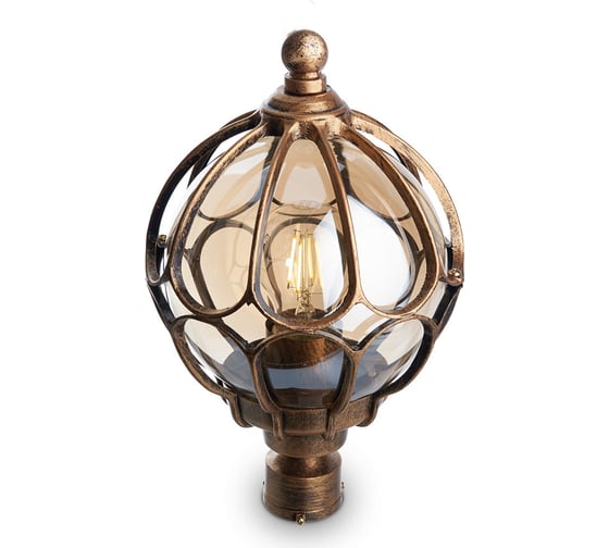 Изображение товара Садово-парковый светильник, круглый на столб 60W 230V E27, черное золото FERON PL3703 11359