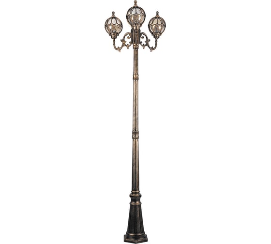 Изображение товара Садово-парковый светильник FERON PL3709 столб круглый 3*60W 230V E27, черное золото 11389