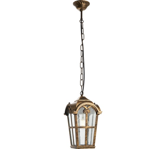 Изображение товара Садово-парковый светильник, четырехгранный на цепочке 60W 230V E27, черное золото Feron PL106 11298