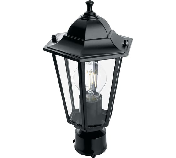 Изображение товара Садово-парковый светильник FERON 6103/PL6103 шестигранный на столб 60W E27 230V, черный 11056