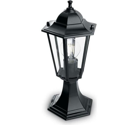 Изображение товара Садово-парковый светильник, шестигранный на постамент 60W E27 230V, черный FERON 6104/PL6104 11058