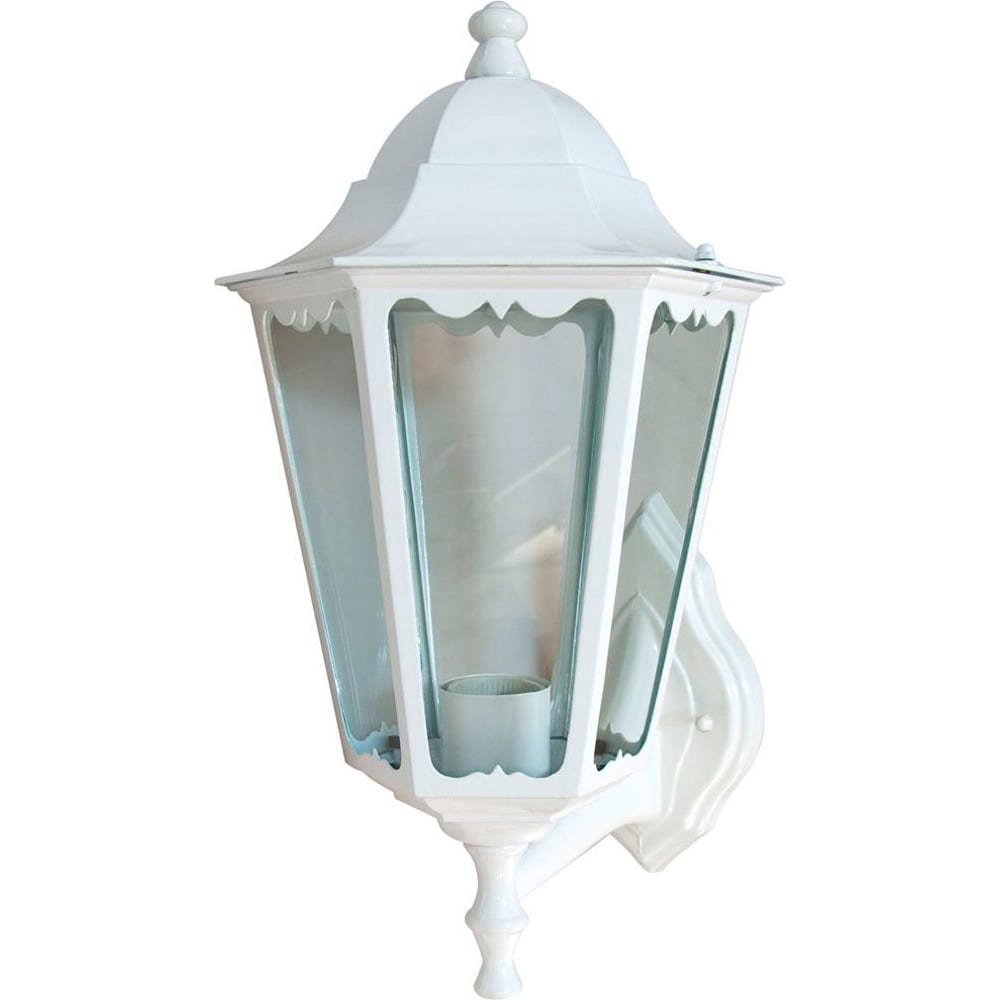 фото Садово-парковый светильник, шестигранный на стену вверх 100w e27 230v, белый feron 6201 11063