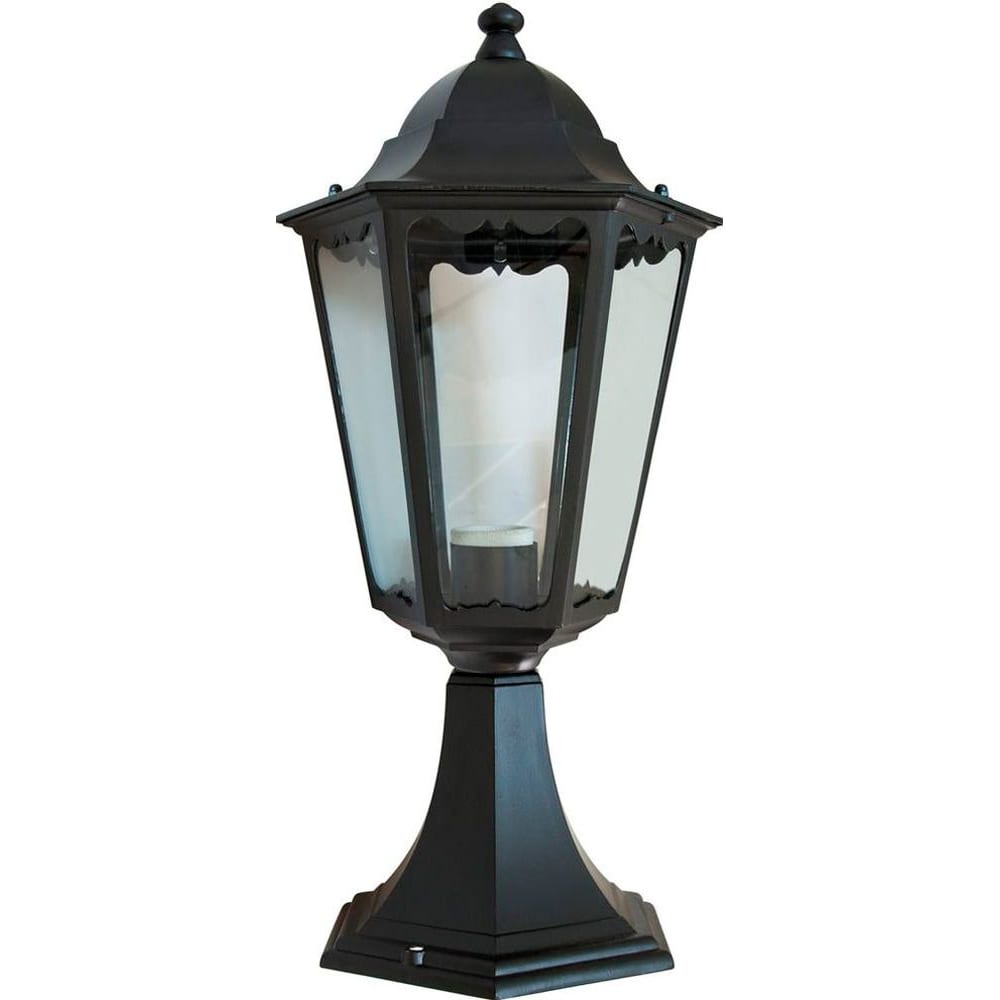Садово-парковый светильник, шестигранный на постамент 100w e27 230v, черный feron 6204 11070  - купить со скидкой