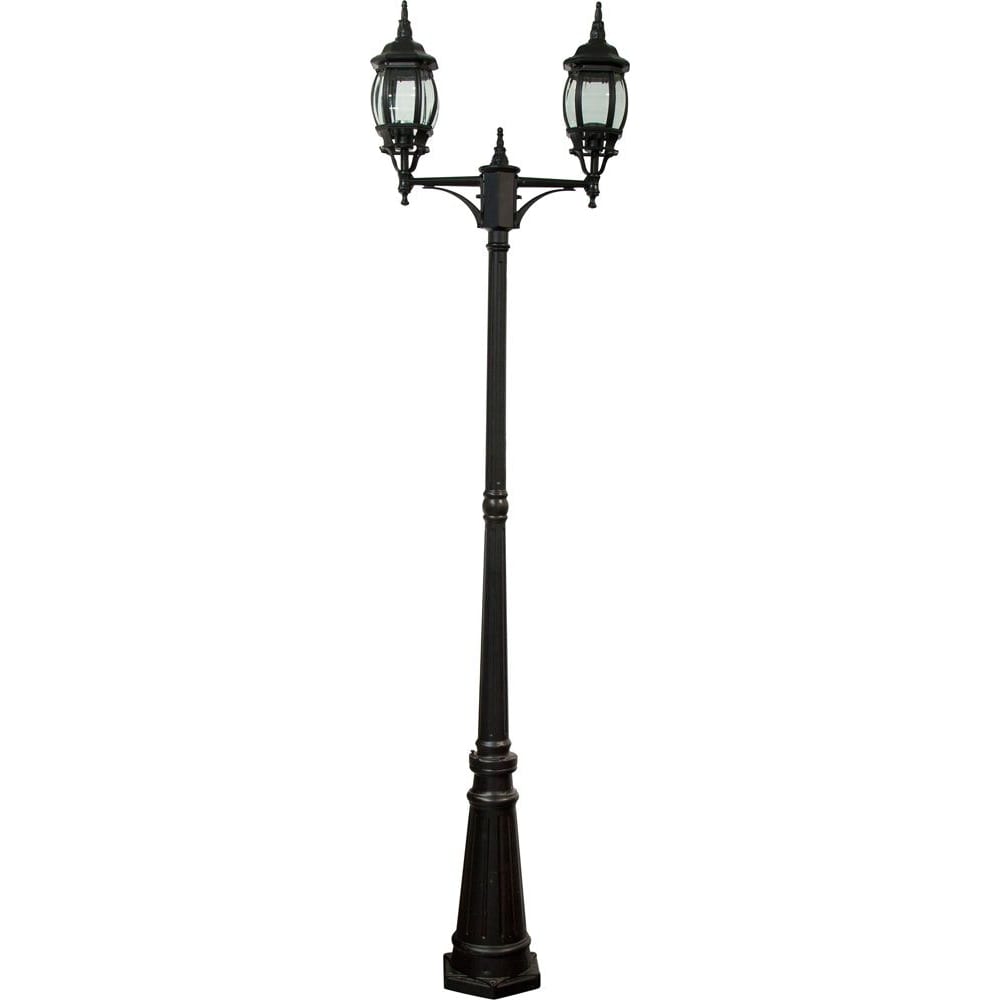 Купить Садово-парковый светильник, столб 2*100w e27 230v, черный feron 8114 11213