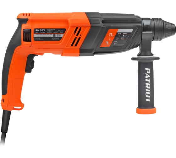 Изображение товара Перфоратор PATRIOT RH 263 SDS+, мощность 880 Вт, 2.9 Дж, 3 режима работы, макс.диаметр 26 мм, глубиномер, кейс 140301324