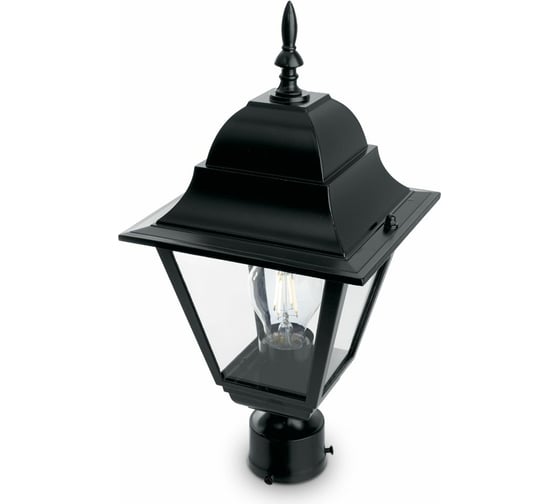 Изображение товара Садово-парковый светильник, четырехгранный на столб 100W E27 230V, черный Feron 4203 11028