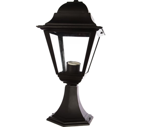 Изображение товара Садово-парковый светильник, четырехгранный на постамент 100W E27 230V, черный Feron 4204 11030