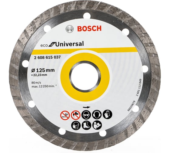 Изображение товара Диск алмазный ECO Universal Turbo (125х22.2 мм) Bosch 2608615037