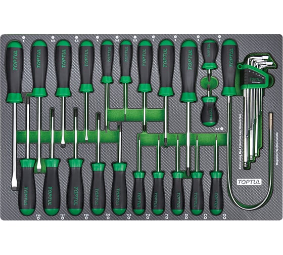 Изображение товара Набор отверток 31 предмет в мягком ложементе TOPTUL GED3102