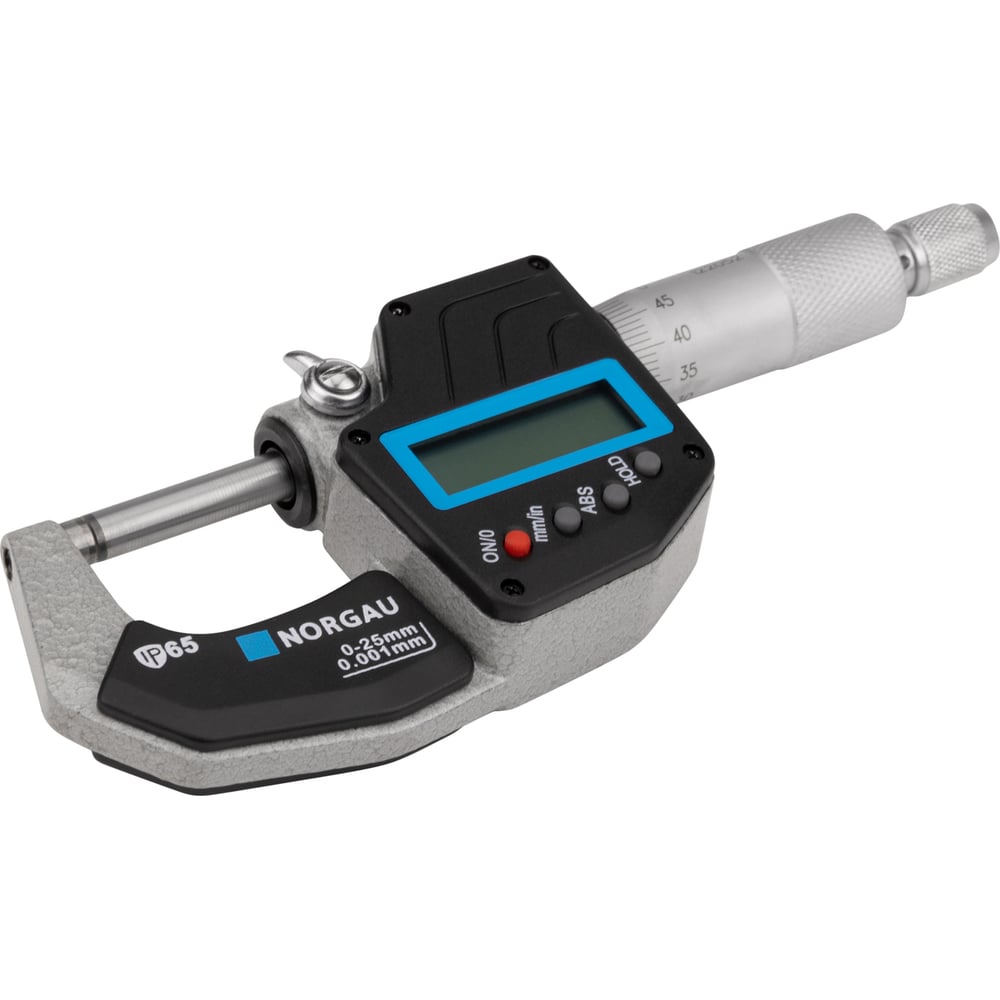 Изображение товара Цифровой микрометр NORGAU IP65 0-25 мм 0,001 мм профессиональный