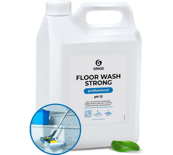 Изображение товара Щелочное средство для мытья пола Grass Floor Wash Strong 5 л моющая жидкость, уборка, дом, кухня 125193