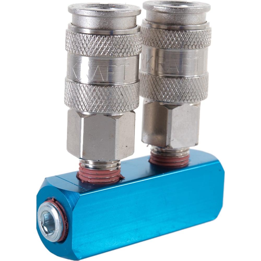 Изображение товара Разветвитель пневматический WIEDERKRAFT WDK-82ML рапид EURO 1/4F 2 выхода из нержавеющей стали