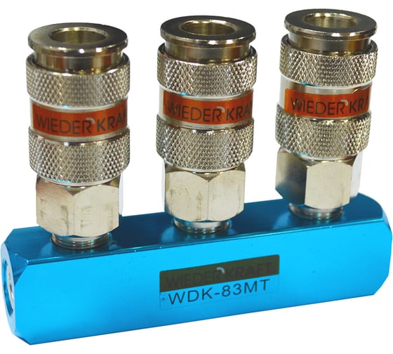 Изображение товара Разветвитель пневматический (1/4"; рапид EURO) WIEDERKRAFT WDK-83MT