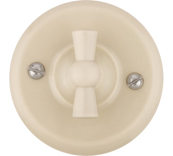 Изображение товара Поворотный выключатель TDM ELECTRIC проходной с ручкой (бантик) 10А сл. кость «Виви» SQ1820-1305