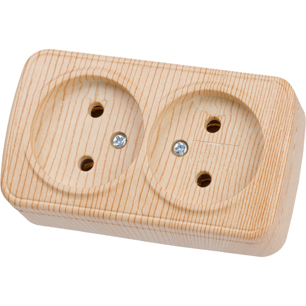 Изображение товара Розетка TDM ELECTRIC двойная 2П открытая IP20 сосна Дача SQ1824-0039