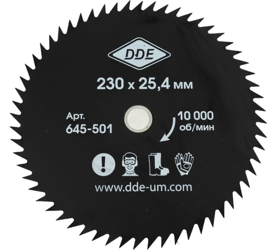 Изображение товара Диск для триммера (230х25.4 мм; 60 зубьев) DDE 645-501